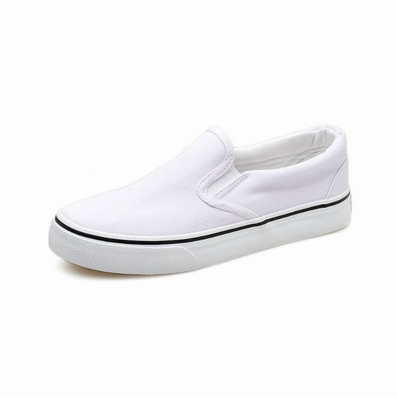 KAQ Women's Men's Slip on Shoes Canvas Sneakers Loafers Non Slip Shoes Low Top Casual Shoes