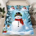 thumbnail image 2 of Feelyou Christmas Snowman Bed Sheets, Poinsettia Flower King Sheets, Kids Teens Girls Boys Sheet Set, Super Cozy Room Decor, 4pcs, 2 of 7