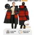 thumbnail image 6 of Heated Long Women's Jacket with Battery Pack Winter Coat for Women with Detachable Hood, 6 of 11