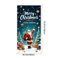 thumbnail image 3 of Christmas Santa Door Cover with Surprise Gift, 35 x 71 inch Snowscene Banner, Cute Santa Claus Hanging Cloth, Poinsettia Wreath Backdrop, Porch Photography Background, Christmas New Year Home Decor, 3 of 6