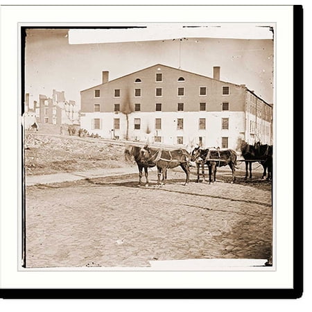 Historic Print, Richmond Virginia. Libby Prison. (six-mule team in foreground), 16" x 20"