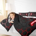 thumbnail image 5 of Feelyou Boys Games Console Full Size Comforter Sets, Mystic Red Honeycomb Bedding Comforter Set, Cartoon Gamepad Theme Reversible Bedding Sets, Lightweight Room Decor, 3 Pieces, 5 of 9