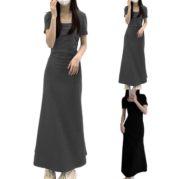 Ahuyic Womens Summer Casual Dress,Womens Plus Size Dress,Womens Body Printed Loose Casual Sleeveless Medium Length Dress,Black,M
