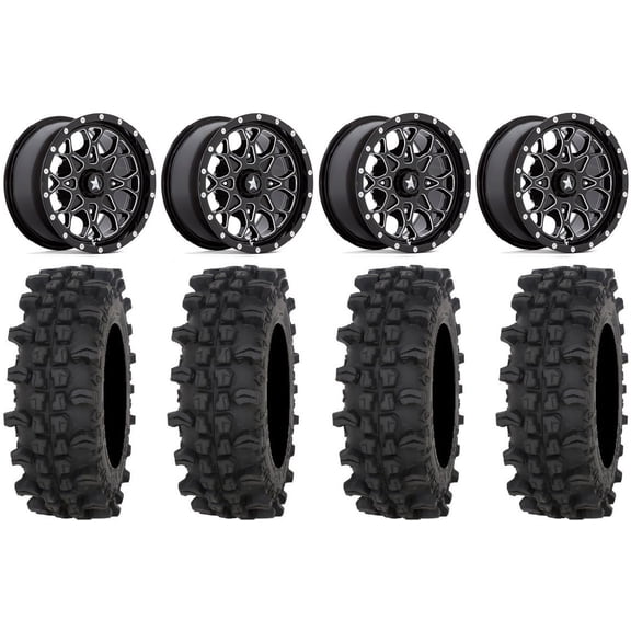 MSA Portal 14" Wheels Milled 28" ACP Tires Kawasaki Teryx Mule