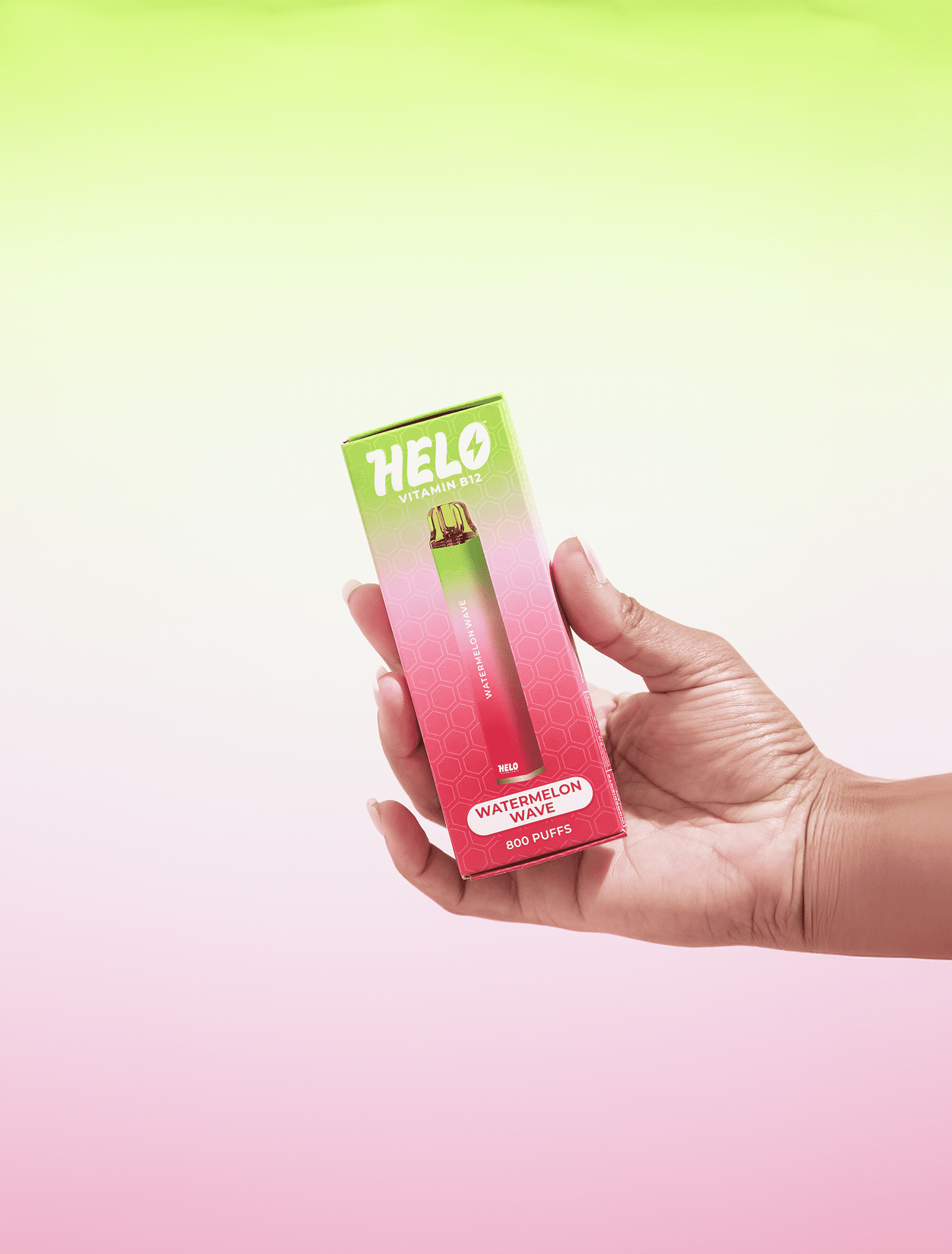 MELO HELO Vitamin B12 Diffuser, Watermelon Wave, 800 Puffs, Vegan  Aromatherapy