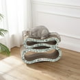 thumbnail image 6 of THE LICKER STORE Suvi 26" Modern Cardboard Infinity 2-in-1 Lounge Bed Cat Scratcher with Catnip, Garden Cats, CSR1014F, 6 of 7