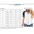 thumbnail image 3 of LANREMON Casual Women Tops Plus Size Summer Holiday Trend Tunic Tee Striped Color Block Oversized White T Shirts Blouse White 16 Plus, 3 of 5