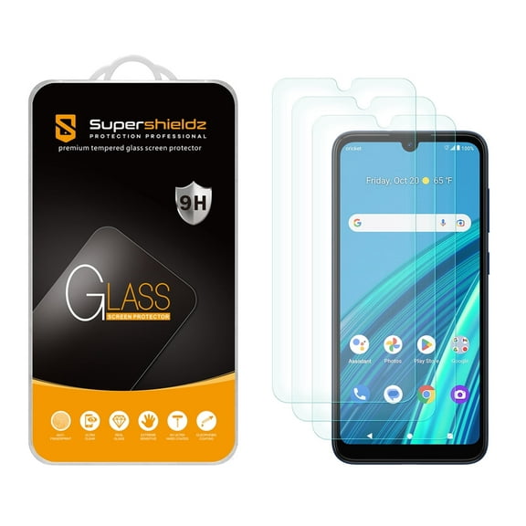 (3 Pack) Supershieldz Designed for Cricket Debut S2 / AT&T Calypso 4 Tempered Glass Screen Protector, Anti Scratch, Bubble Free