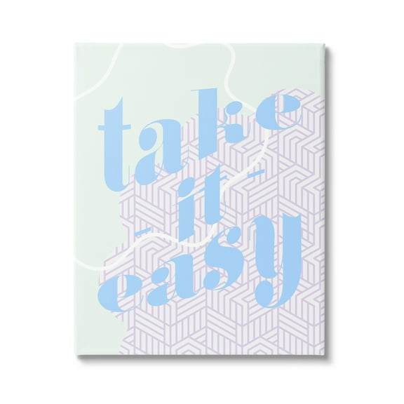 Stupell Industries Take It Easy Pastel Geometric Religious Painting Gallery Wrapped Canvas Print Wall Art