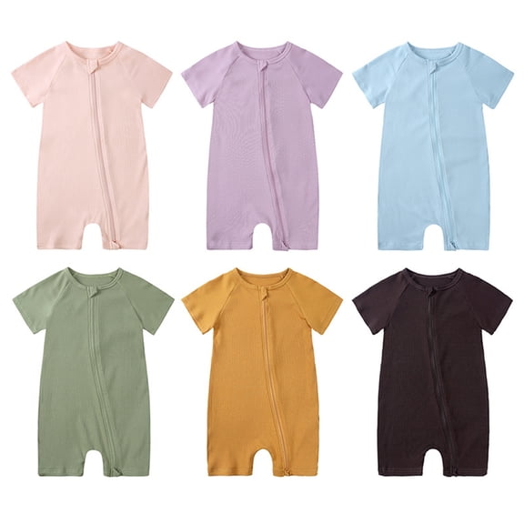 Baby Boy Romper Boys Summer Short Sleeve Zipper Romper Jumpsuit Toddler Jumpsuit Blue 2-3 Years