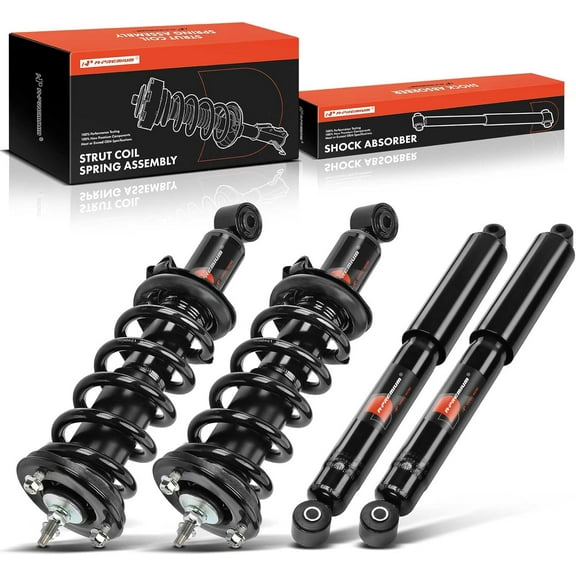 A-Premium Set (4) Front and Rear Shock Absorber and Complete Strut and Coil Spring Assembly Compatible with Nissan Frontier 2006-2019, RWD, Driver and Passenger Side