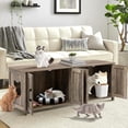 thumbnail image 7 of Cat Litter Box Enclosure - Dual Washroom Wooden Furniture with 2 Head Shaped Holes, Large Cat House for Living Room & Bedroom, 7 of 7