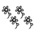 thumbnail image 2 of 4 piezas de para reparar adornos decorativos para coser, manualidades, apliques brilntes para bolsas de ropa, vestido, Negro Hugo Parche Bordado, 2 of 9