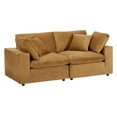 thumbnail image 1 of Modway Commix Down Filled Overstuffed Performance Velvet Loveseat in Cognac, 1 of 9