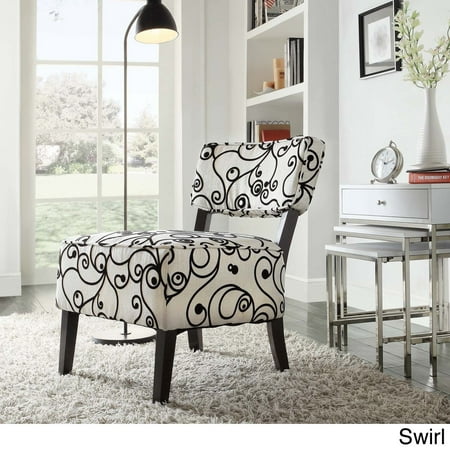 tribecca home elko print armless curved back accent chair walmart com
