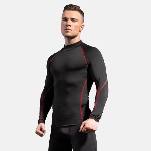 Camiseta deportiva de manga larga con cuello alto para hombre, para correr, deportes profesionales, otoño e invierno, elástica, de secado rápido, sudadera con cuello 1058