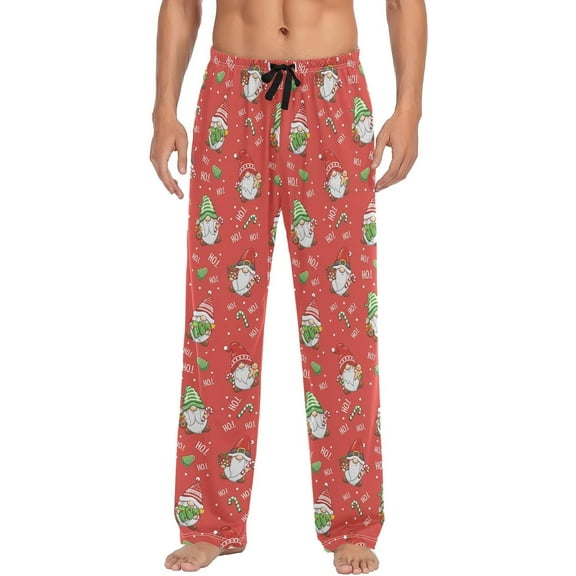 Top-kevin Christmas Gnoomes Santa Claus Pajama Pants Men's Lounge Pants Straight-Fit Men Pajama Bottoms
