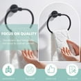 thumbnail image 3 of ABPETE Matte Black Towel Ring, Stainless Steel Modern Swivel Hand Towel Holder for Bathroom Wall, Oval Shape, 3 of 18