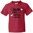 thumbnail image 3 of Inktastic Hello 1st Grade with Hearts and School Supplies Youth T-Shirt, 3 of 5