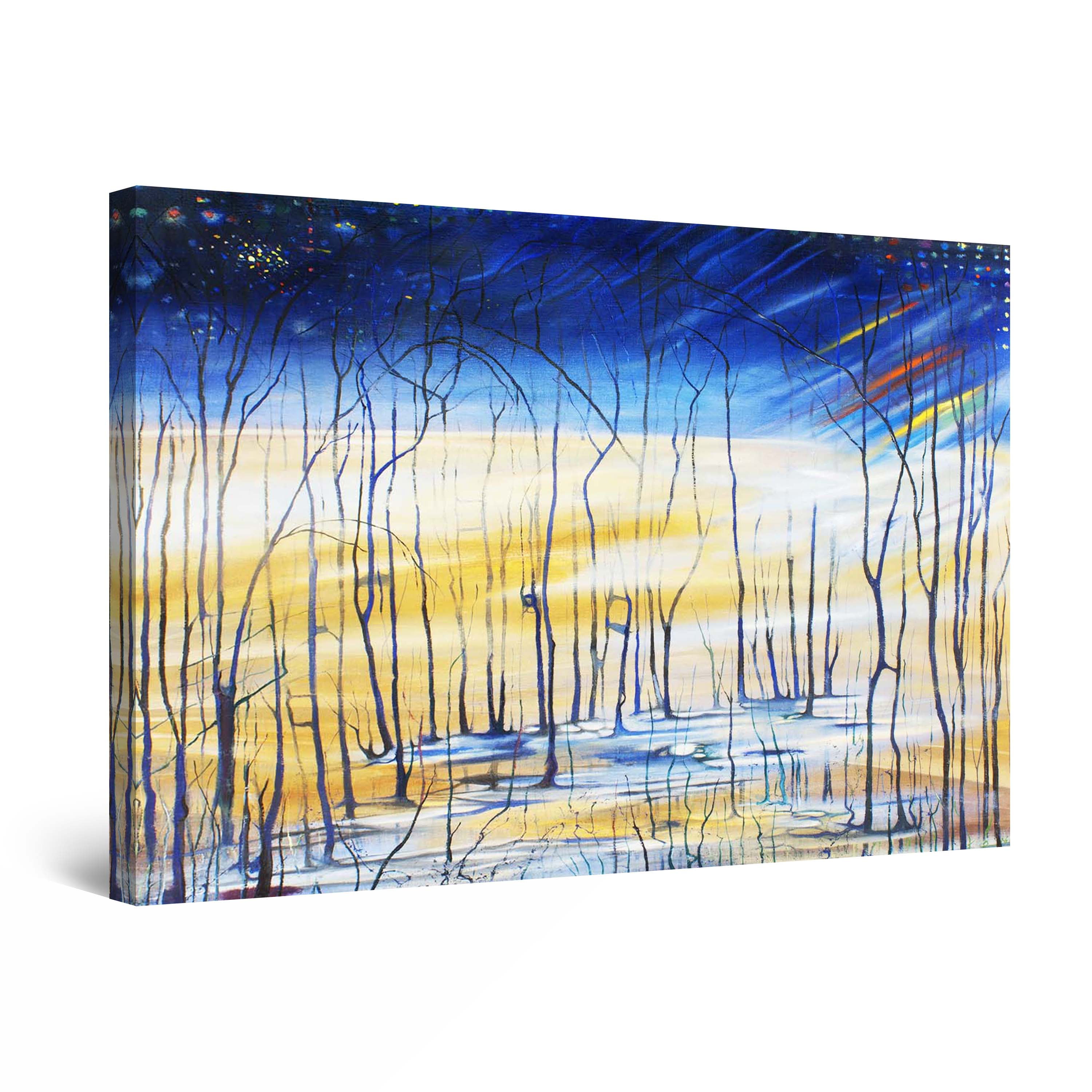 Startonight Canvas Wall Art Surreal Blue Navy Sky and Landscape Large ...
