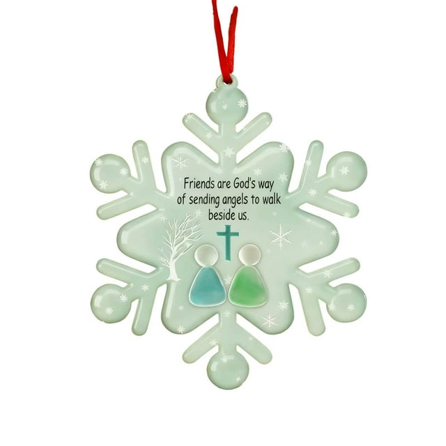 Décoration en Verre de Mer Flocon de Neige Souvenir d'Amitié en Verre de Mer