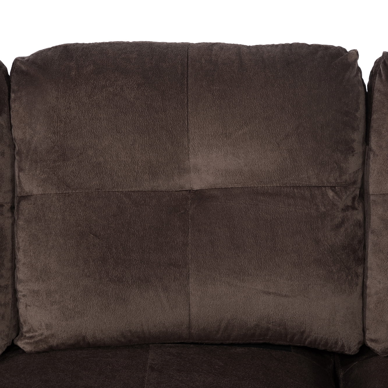 Hommoo Lint&PVC L Shaped Sectional Sofa, Sectional Couch Sofa, Modern Living Room Furniture Sets, Brown(No Ottoman)