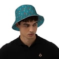 thumbnail image 4 of Balery Funny Cat Blue Sombreros para el sol para hombre y mujer, sombrero de pescador con UPF 50+, 4 of 6