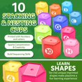 thumbnail image 4 of Cooltoys Stack N' Sort Juguetes de aprendizaje para bebés y niños pequeños Juego de 3 juegos educativos de desarrollo Tazas anidadas y apilables Clasificación de formas y colores Piezas de madera apil, 4 of 5