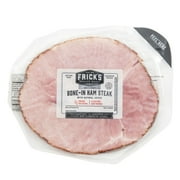 Frick's Quality Meats Bone-in Ham Steak, 9g of Protein per Serving, Gluten Free, Servings Varied per Package, 1 lb., Refrigerated