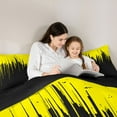 thumbnail image 5 of Homewish Abstract Ombre Stripes Bedding Comforter Set,Modern Geometric Pattern Twin Comforter Sets,Black Yellow Line Bedding Set For Adults,Breathable Home Decor Reversible,2pcs, 5 of 8