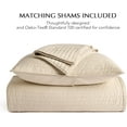 thumbnail image 5 of EVERGRACE Cotton Sateen Quilt Set King Size, Pre-Washed Cotton Channel Stitch Coverlet Bedspread, 3 Pieces Lightweight Soft Bedding Sets for All Season, with 2 Pillow Shams, Light Sand, 5 of 8