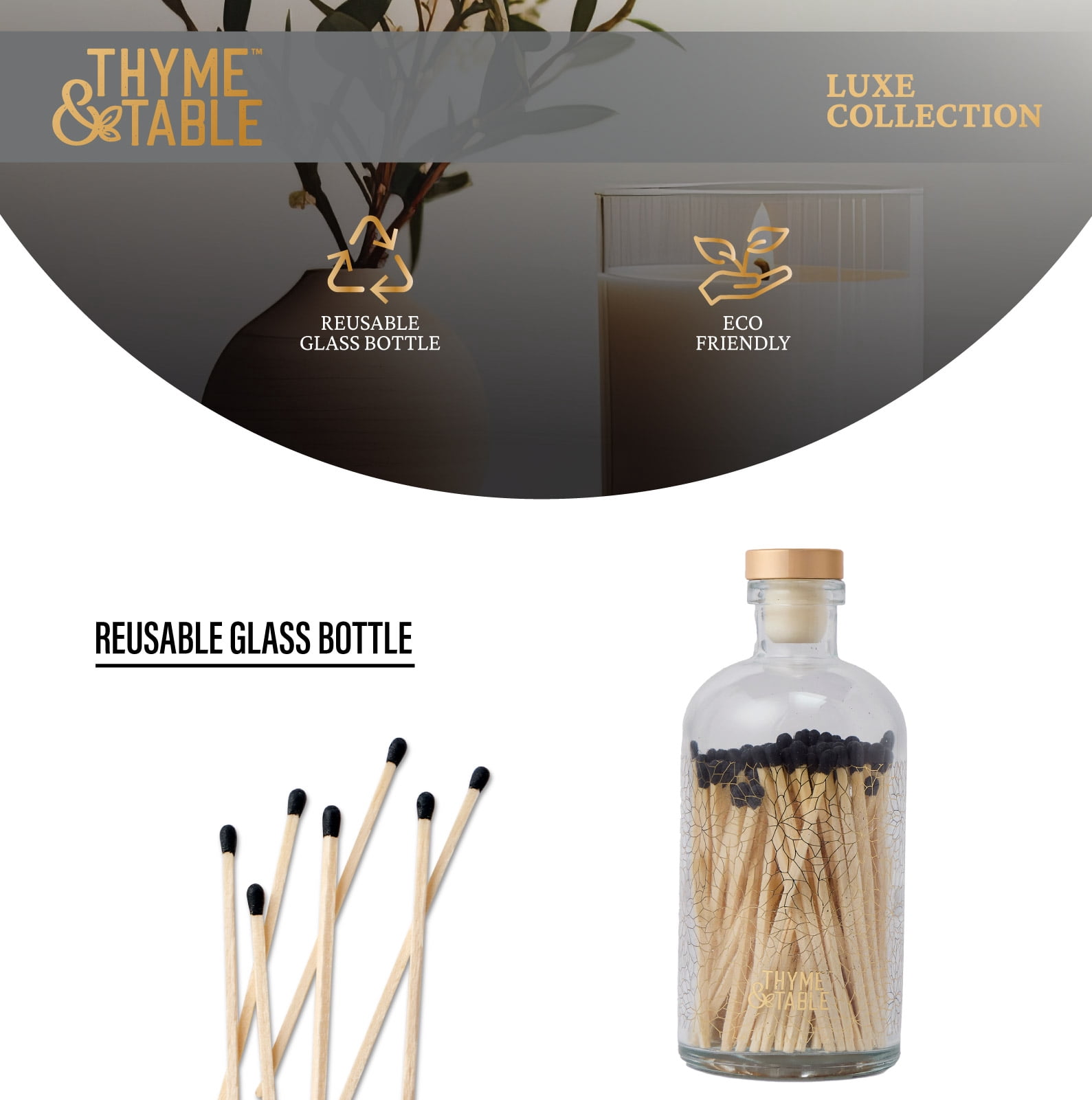 Thyme & Table Long Reach Easy Light Matches (100 Count)