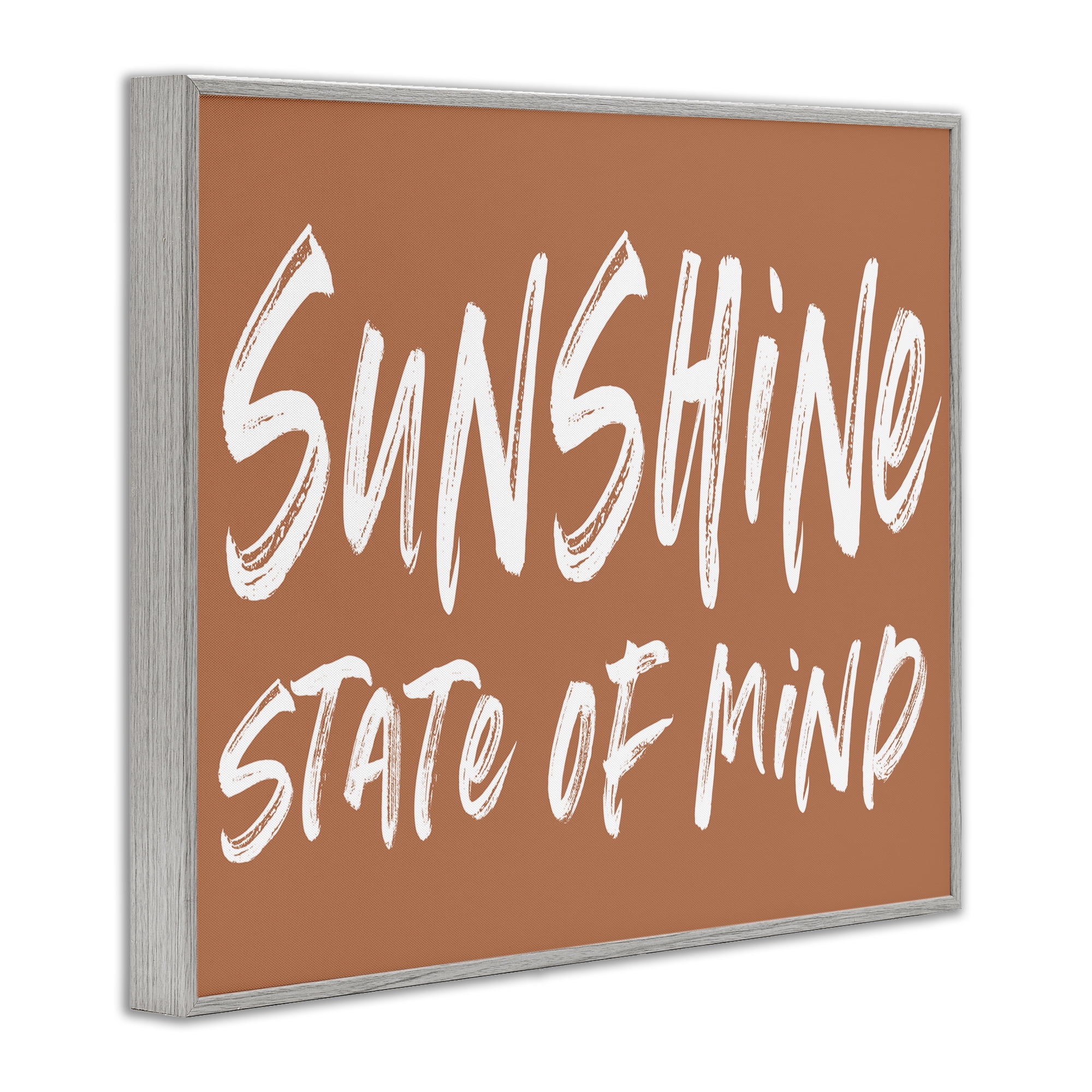 Summery Sunshine State Of Mind Gray Framed Giclee Art, design by Lettered and Lined