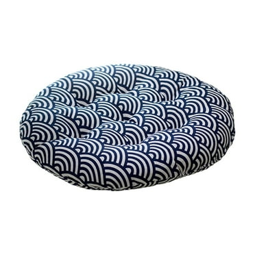 JoyMoreHome Round Bistro Chair Cushions, Fluffy Tufted Chair Pads 18"x18"x2.4", Water Repellent Round Indoor Outdoor Chair Cushions for Home Garden