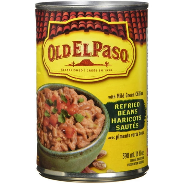 Old El Paso Refried Beans with Mild Green Chilies, 398ml/13.5oz