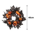 thumbnail image 5 of Corona de Halloween de 16 ", colgante redondo de calabaza con cinta para puerta delantera, corona de calabaza para Festival, , pared del, 5 of 5