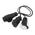 thumbnail image 2 of Trailer Light Adapter, 12V European Standard 13pin To Twin 7pin Trailer Adapter Metal Joint  for RV  Boat, 2 of 8
