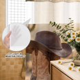 thumbnail image 3 of No Hook Shower Curtain, Cowboy Western Shower Curtains for Bathroom with See Through Top Window, Cowboy Hats Boots Desert Cacti Vintage Waterproof & Washable Bath Curtain Extra Long 72"x84", 3 of 9