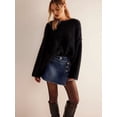 thumbnail image 4 of Women'S High Waisted Button Front Denim Skort Asymmetrical Hem Skirt Shorts XL, 4 of 8