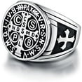 thumbnail image 3 of GHSDFBB St Benedict Exorcism Stainless Steel Ring Demon Protection Ghost Hunter CSBP, 3 of 3