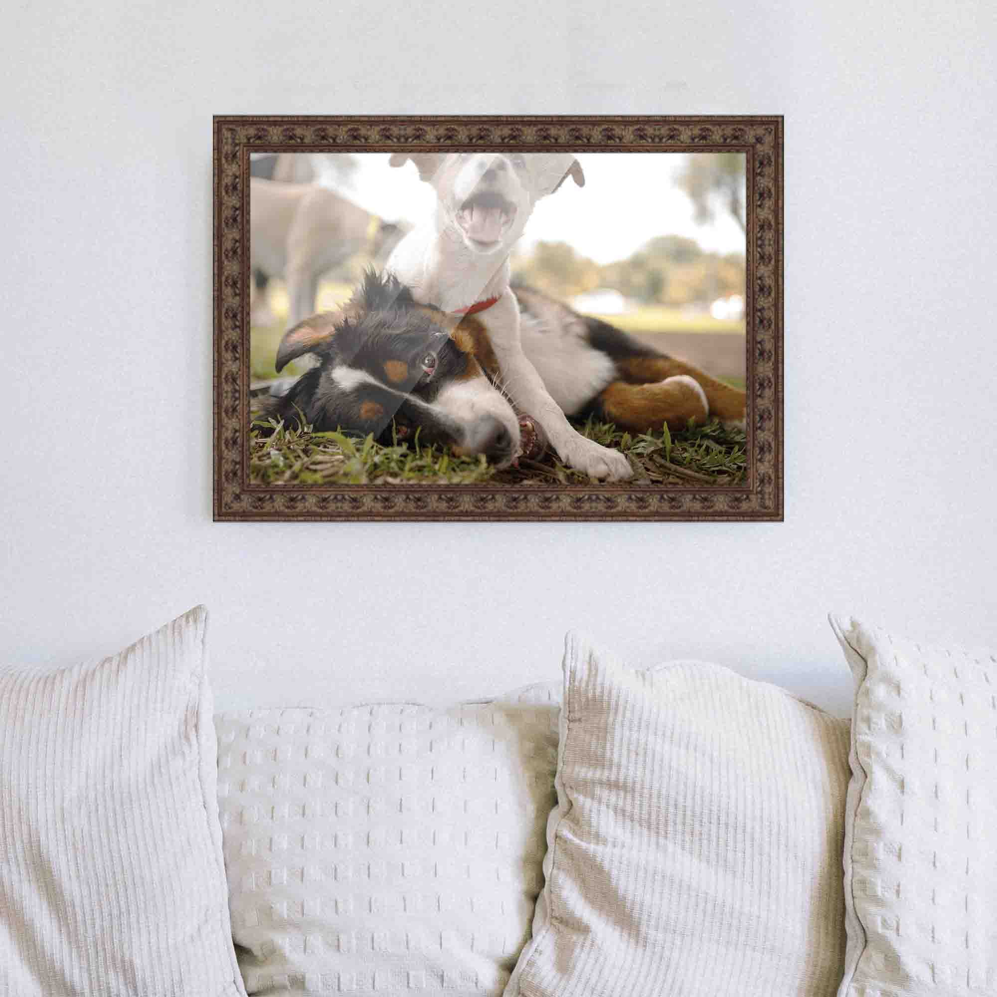 18x24 Ornate Brown Real Wood Picture Frame Width 1.5 Inches | Interior Frame Depth 0.5 Inches |