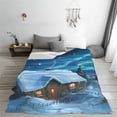 thumbnail image 5 of Fuzoiu Mountain Cottage In Snow Print Ultra-Soft Micro Fleece Blanket,All Seasons Flannel Throw, Lightweight Blanket for Bed, Sofa, Couch, Movie Night, Camping, and Travel-60"x50", 5 of 7