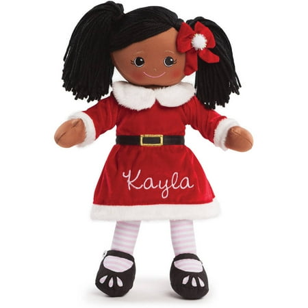 personalized christmas baby doll santa dress walmart com christmas rag doll