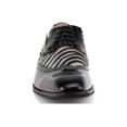 thumbnail image 4 of Majestic Men's 99521 Patent Wing Tip Faux Pony Hair Zebra Print Oxford Dress Shoes, 4 of 6