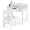 thumbnail image 1 of Costway Ensemble Table et Chaise d'Artisanat pour Tout-Petits Table d'Art et d'Artisanat pour Enfants avec Porte-Rouleau de Papier Blanc, 1 of 10