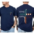 thumbnail image 5 of Unisex Patriotic Christian T-Shirt, “Stand for the Flag, Kneel for the Cross” Double-Sided 4th of July Graphic Tee, Cotton Crew Neck Shirt, Sizes S–5XL, 5 of 7