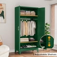 thumbnail image 4 of Metal Armoire Wardrobe Closet with Hanging Rod, Clothing Storage Cabinet with Adjustable Shelves for Laundry Room, Bedroom, Home Office, Bathroom, 4 of 9