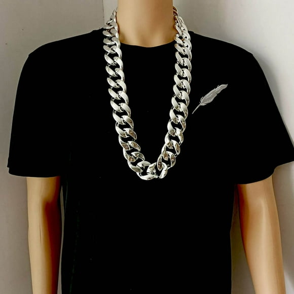 Necklaces & Pendants Funny Silver Necklace for Men Women Chain 80s 90s Rapper Punk Hop Jewelry Accessory