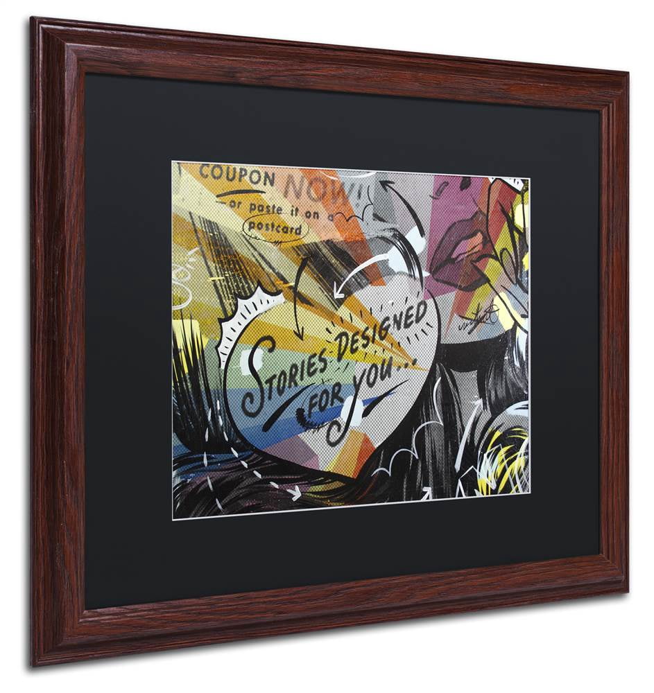 Trademark Fine Art "Coupon Stories" Canvas Art by Dan Monteavaro Black Matte, Wood Frame