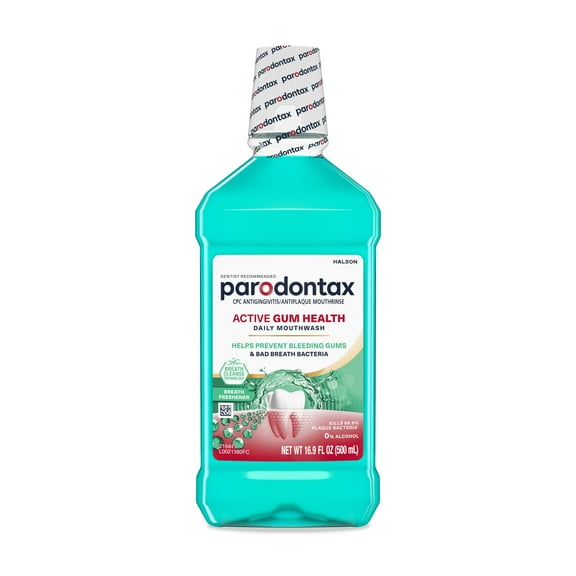 Parodontax Active Gum Health Breath Freshener Mouthwash, Fresh Mint, 16.9 Fl Oz, for Adults